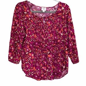 Multi Color Floral Print Blouse
